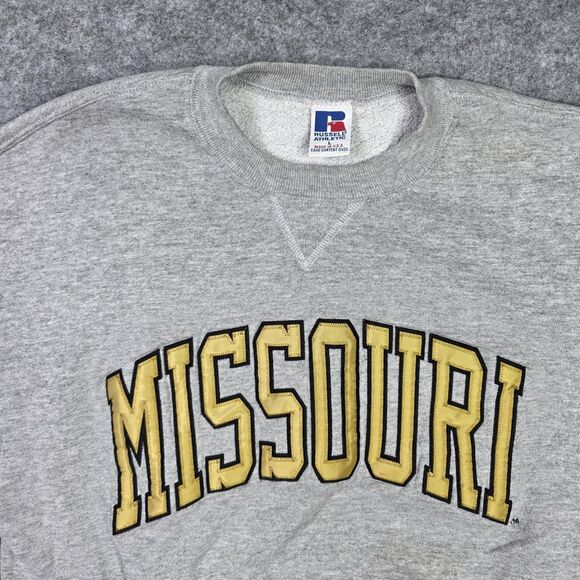 Vintage‎ Missouri Sweatshirt Mens Large Russell Athletic Made USA Crewneck 90s - Picture 3 of 11